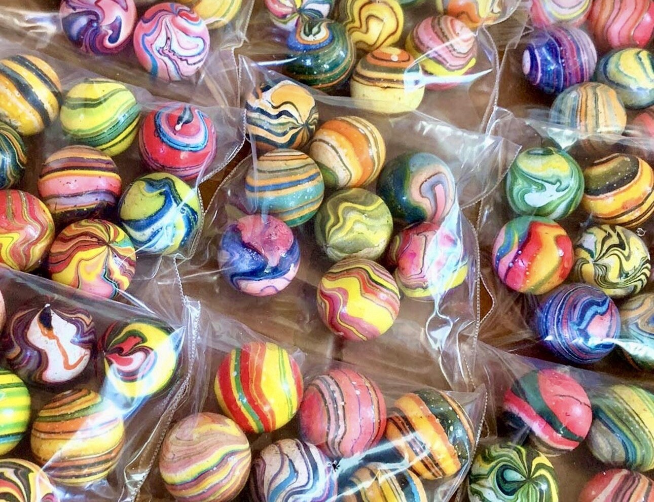 Hand made In Italy, 8 Random Clay Marbles Created by Artist Laura Berretti.