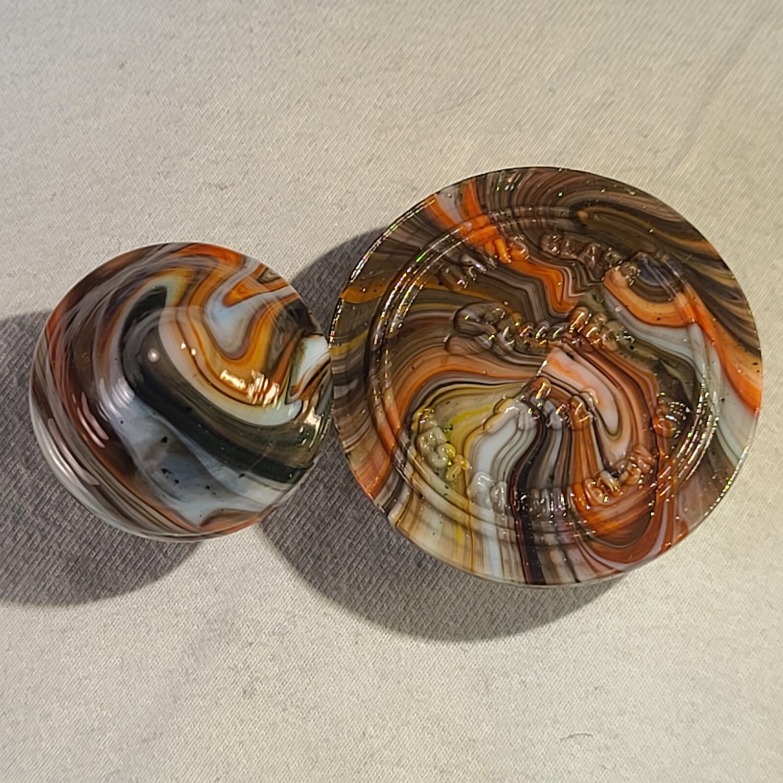 ANDY DAVIS, Glass Art Spinning Top & Base, Tom Jinks Run (?), #259A