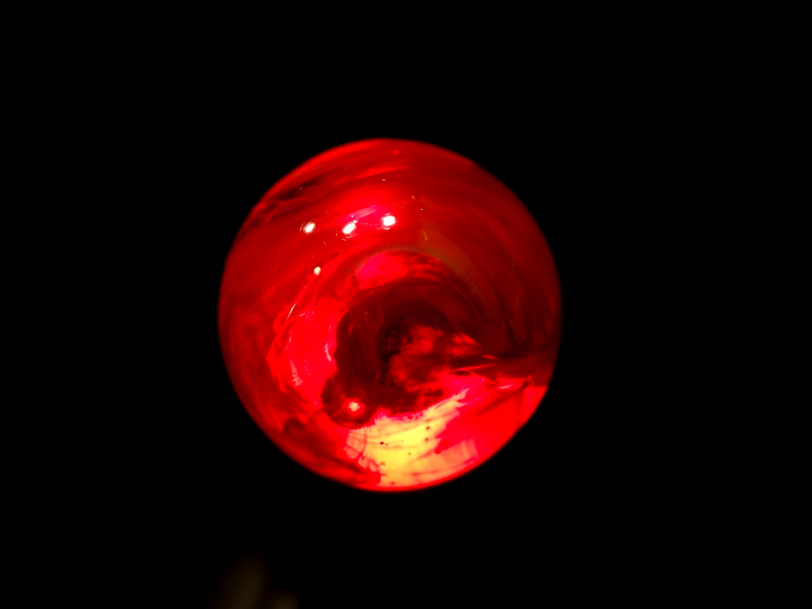 CHRISTENSEN AGATE FIRE ENGINE RED w/SQUIGGLES PERSONAL COLLECTION Wet Mint