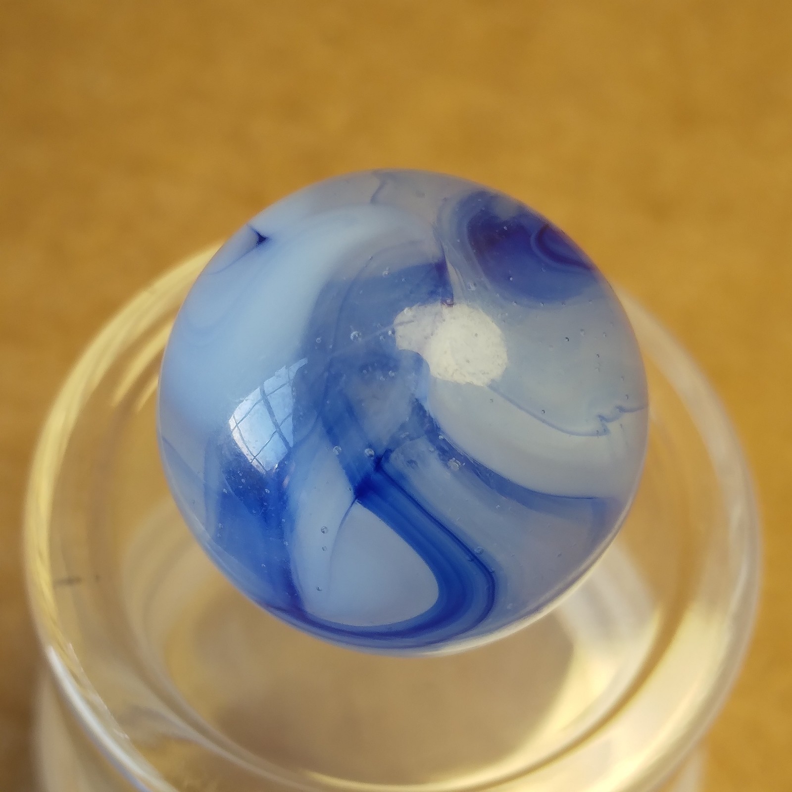 0.62″ Vintage Marble- Blue Inky Swirl- Alley Peltier #a140