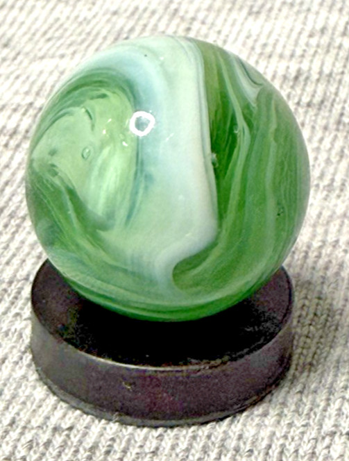 Vintage Marble – Busy Swirl – Emerald Green, White (with Hint of Blue?) 0.62″