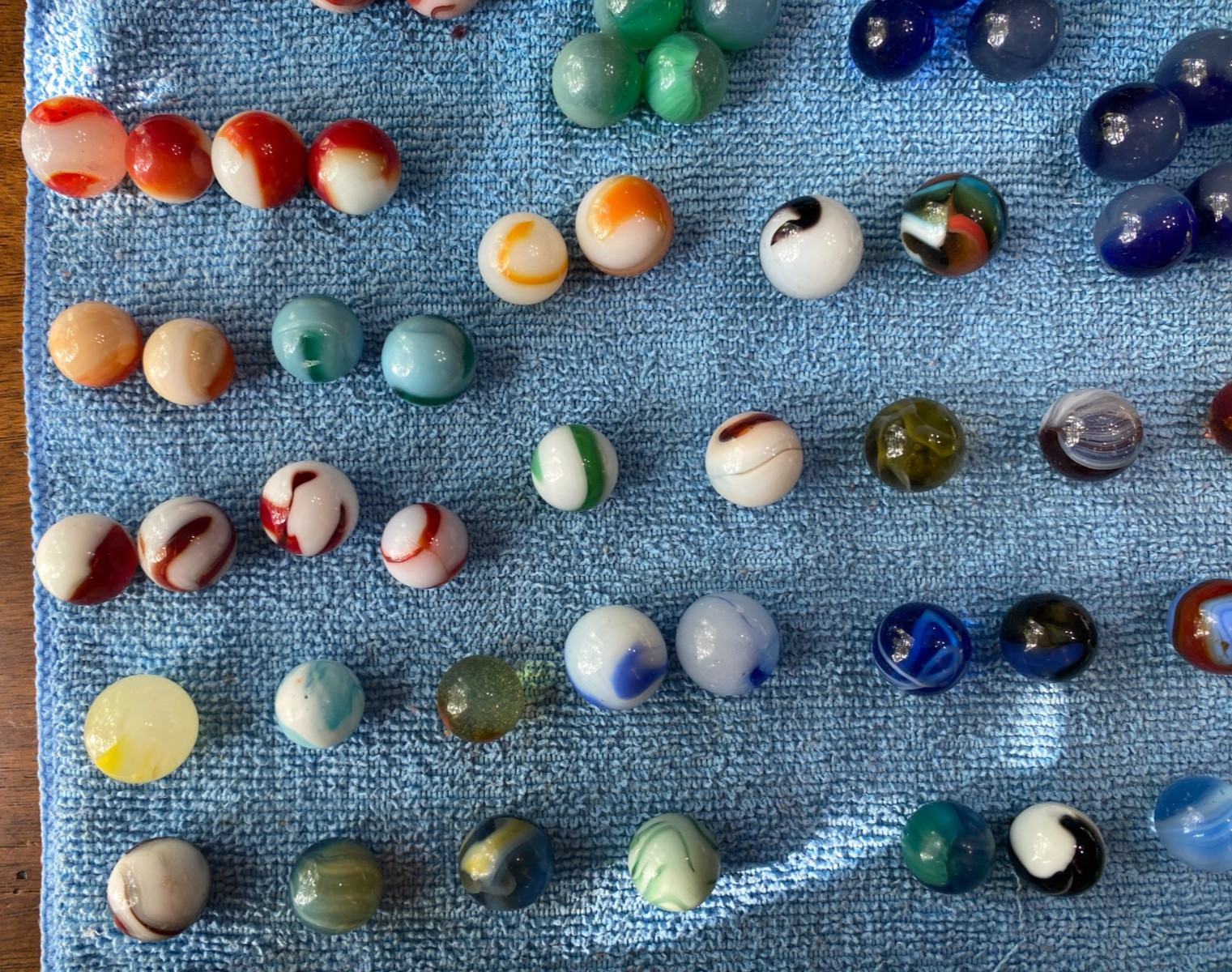 Vintage Lot of 108 Marbles Various Makers Moss Agates Patches Swirl etc
