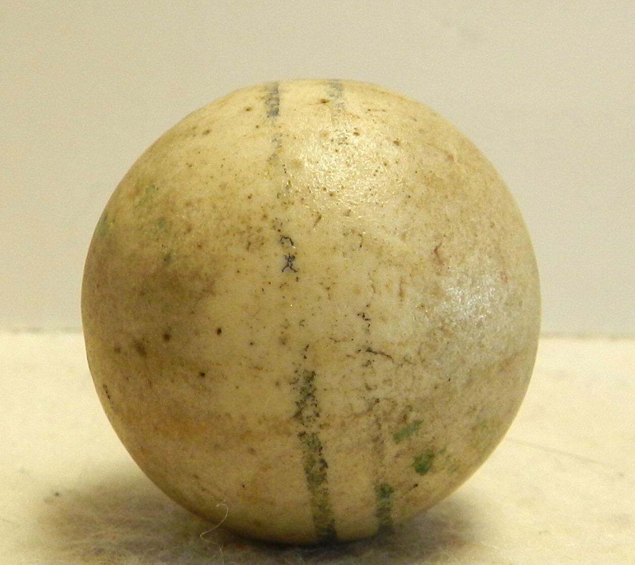#13680m Large 1.16 Inches Vintage German Handmade Unglazed China Marble