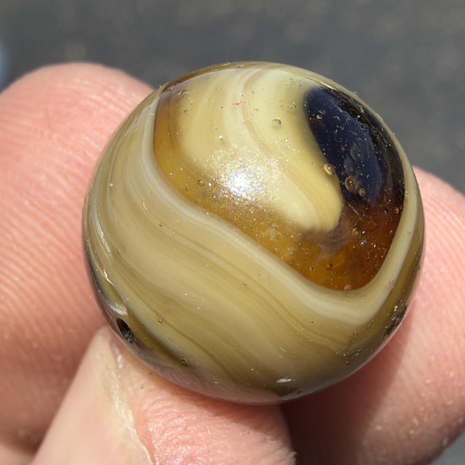 Christensen Agate Co. Swirl Toy Marble Root beer Multi-Color .62”