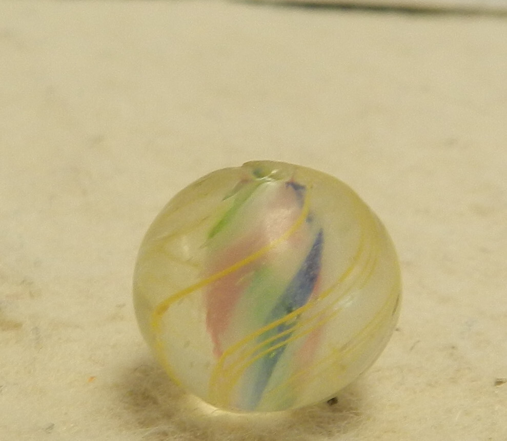 #15699m Small Peewee .47 Inches German handmade Divided Ribbon Swirl Marble