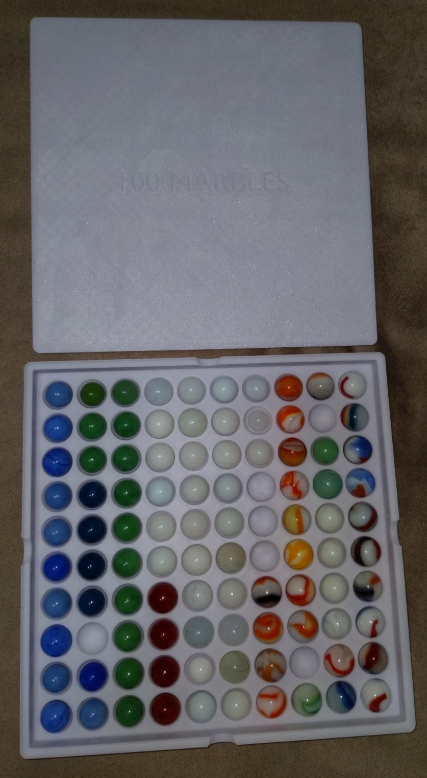 NO MARBLES – LARGE 100x 20mm Marbles Display Storage Sorting Tray Case
