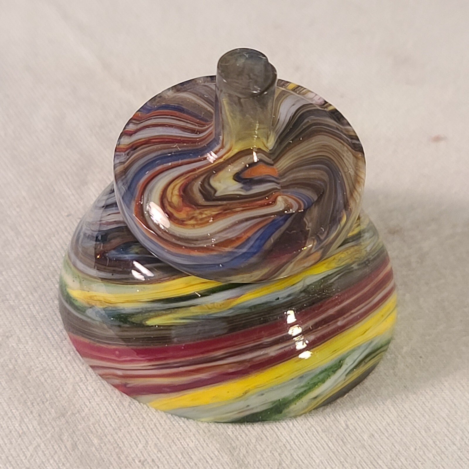 ANDY DAVIS, Glass Art Spinning Top & Base, Joker’s Run (?), #265P