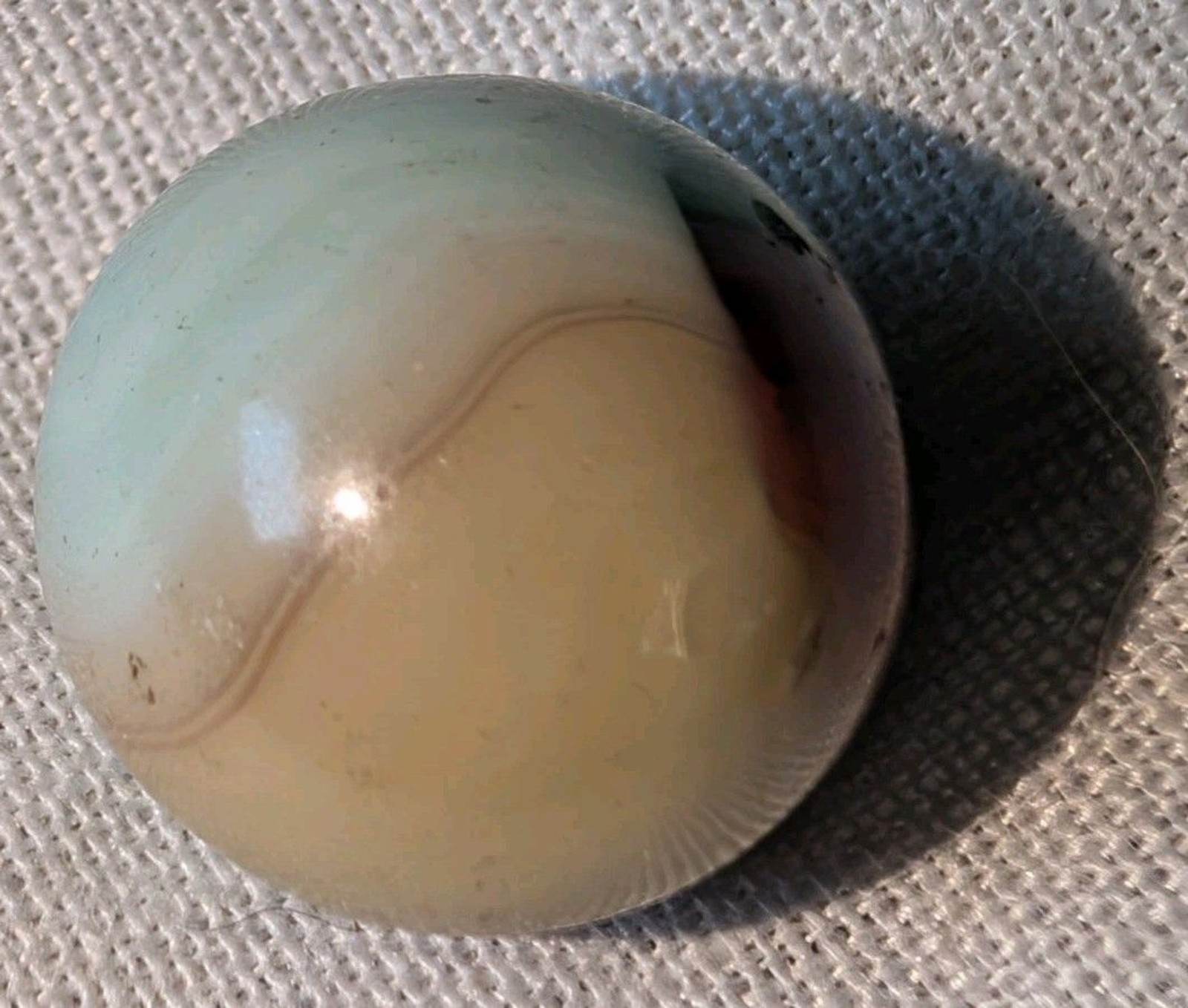 Vintage Peltier NLR Marble .59” Pastel Rainbo Cream/Teal/Burgundy Swirl