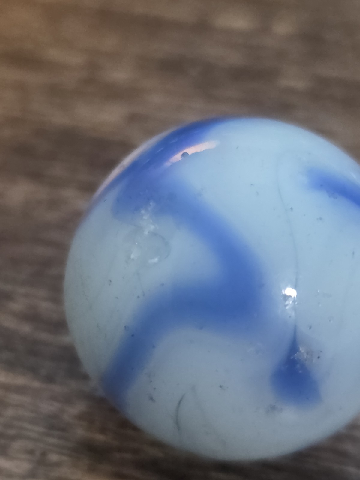 .99 Vintage Marbles – Christensen Agate Blue Swirl Bolder. .99″
