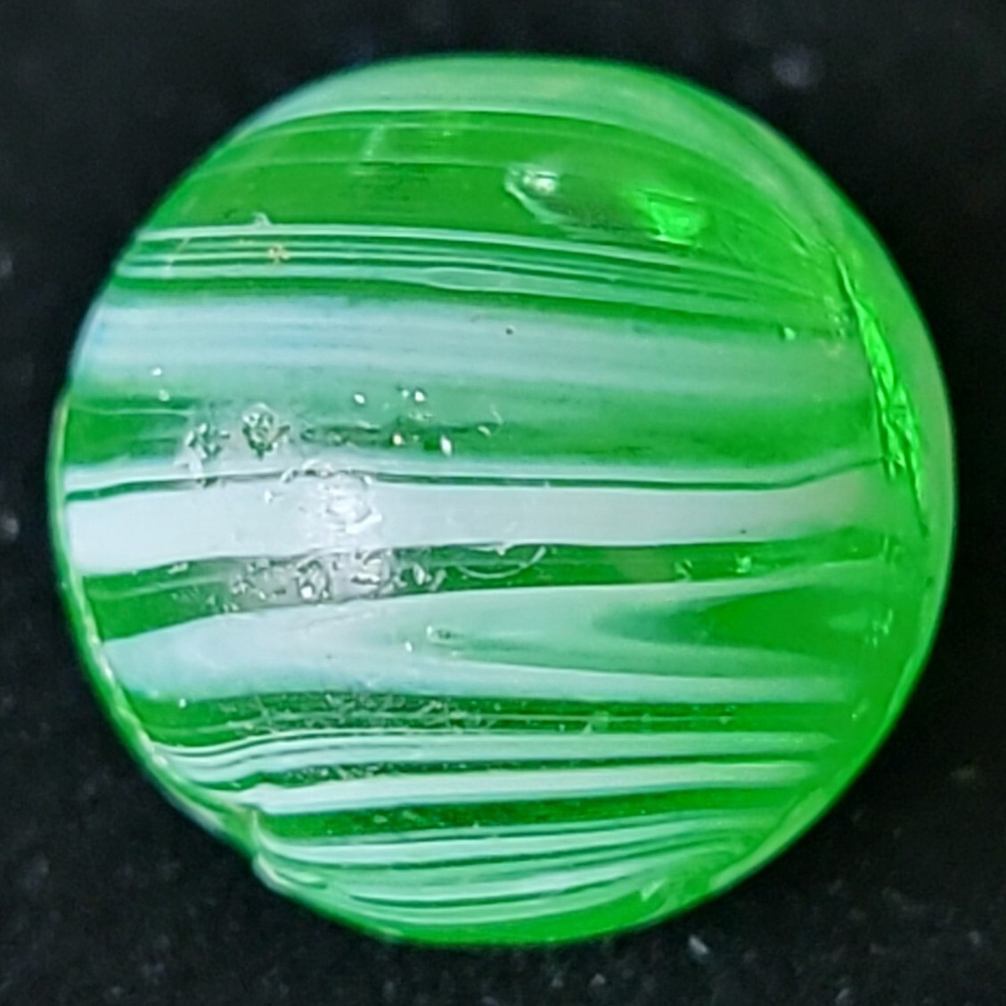CAC Christensen Striped Transparent Vintage Marble Gumdrop Green Stunner! 9/16