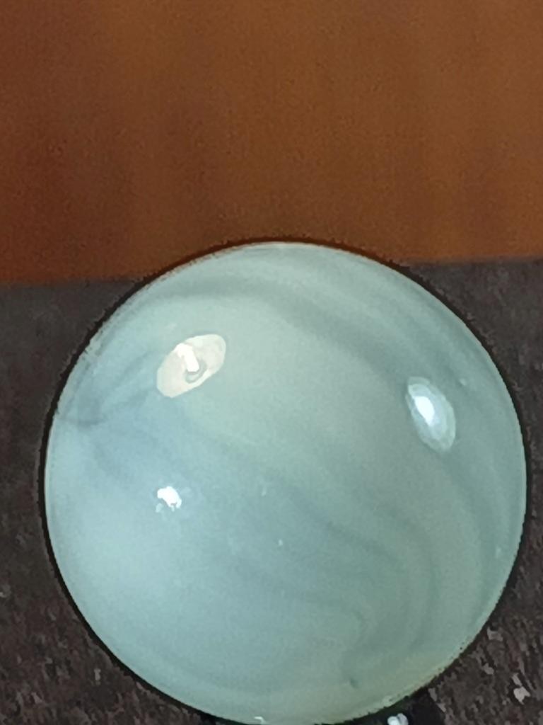 5/8″ Vitro Brilliant Turquoise Patch Wispy White on Clear NM Serious Marble B202