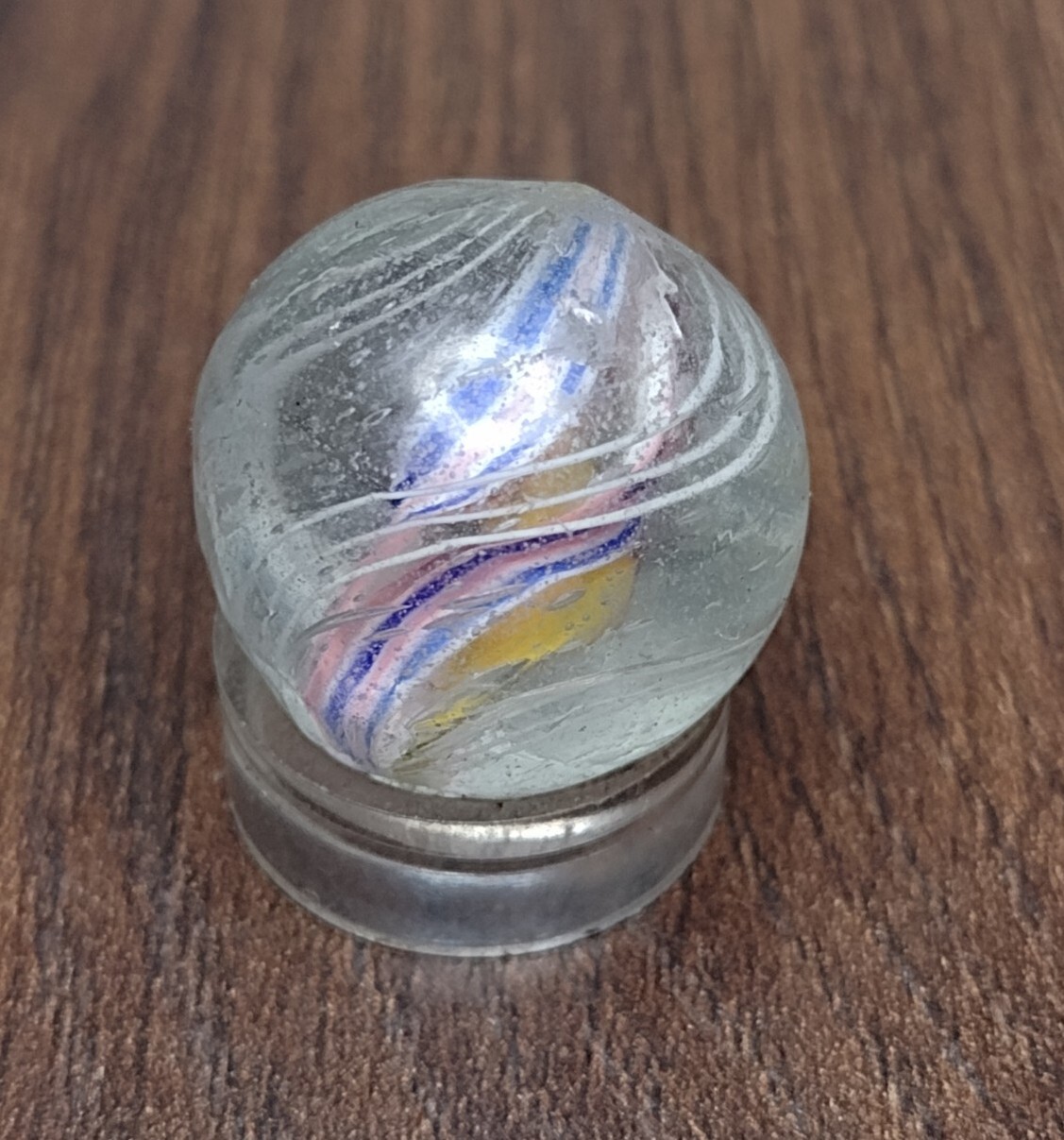 .72″ Sweet 🎂 MultiColor Divided Core Swirl 💎 Handmade Vintage German Marbles
