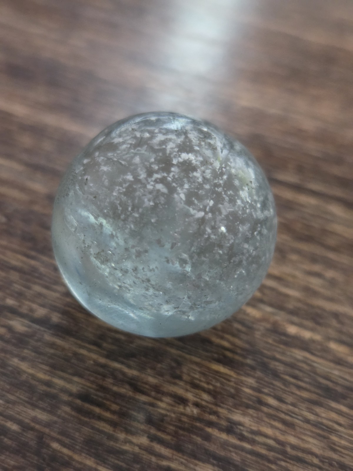 .91″ Vintage German Handmade Mica Marble Clear