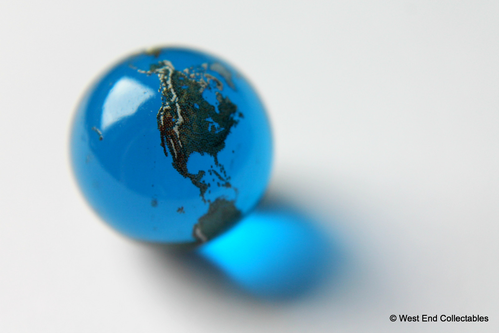 22mm Detailed Solid Glass Earth Globe Marble – Cosmic World Planet Gaea Terra