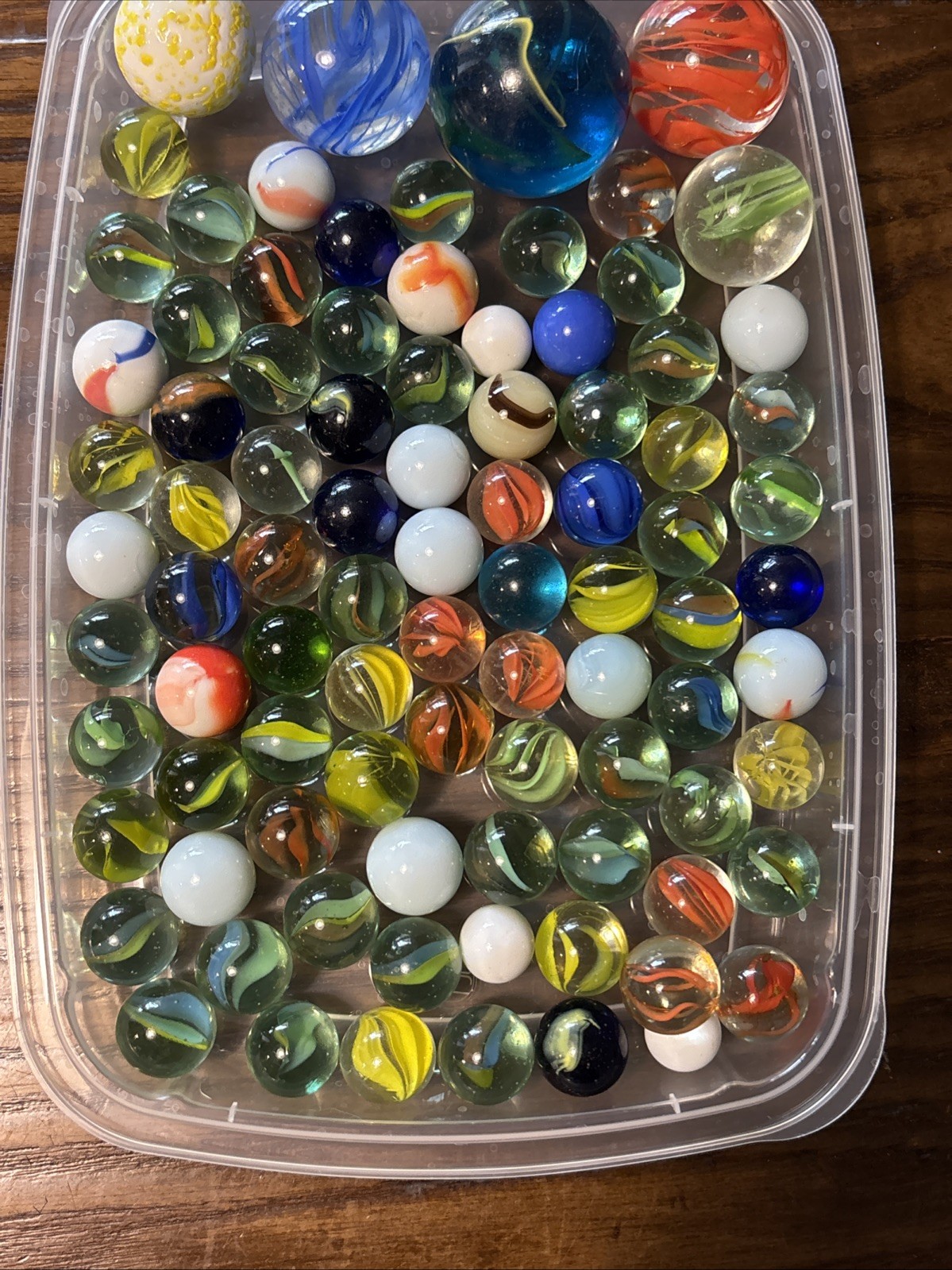 Vintage Glass Marble Lot ~80 Pieces Mixed Swirls Cat’s Eye 600g 🌈🟢