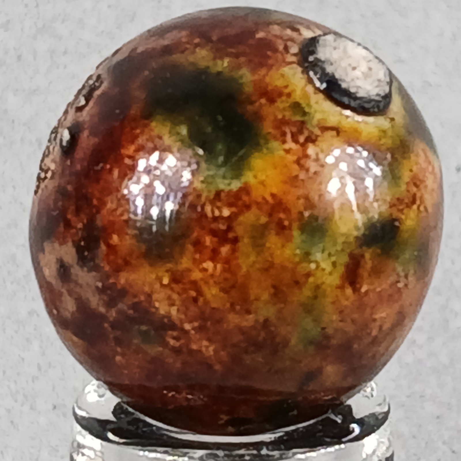 Vintage Brown Bennington Clay Marble .65 Inches Near-Mint Condition