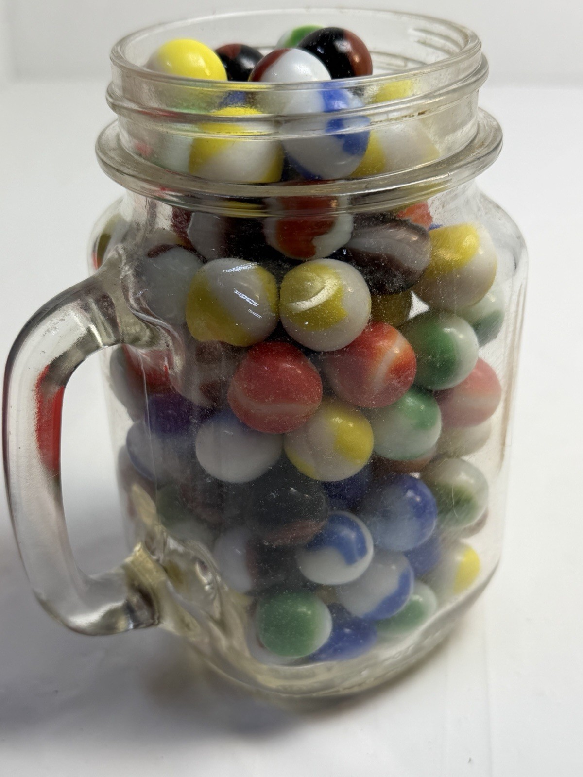 Vintage Mixed Marble Lot w/ Glass Jar Patch Swirl Assorted Colors