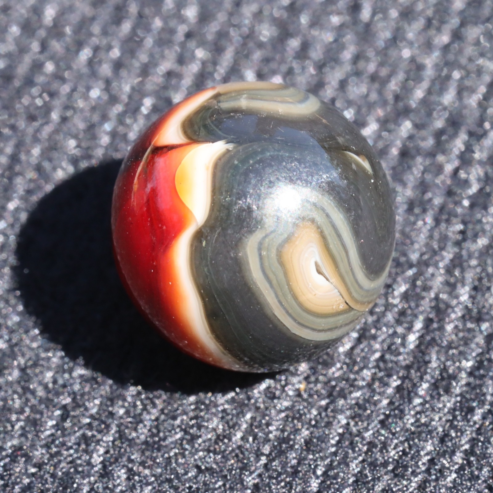 HTF JABO Swirl Marble Red Oxblood Gray Tan White Layers 3/4″ Mint-