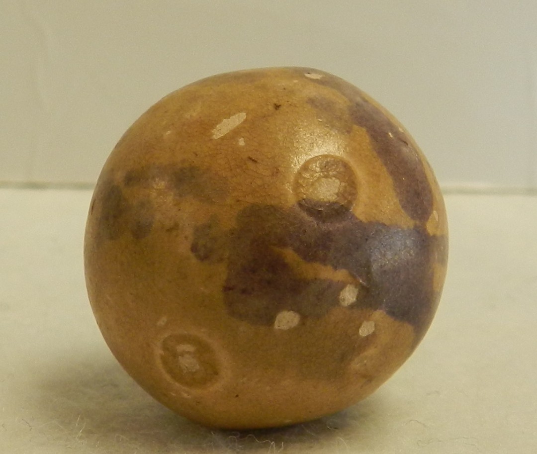 #21036m Vintage Ohio Made Rolled Commie Clay Shooter Marble .92 Inches