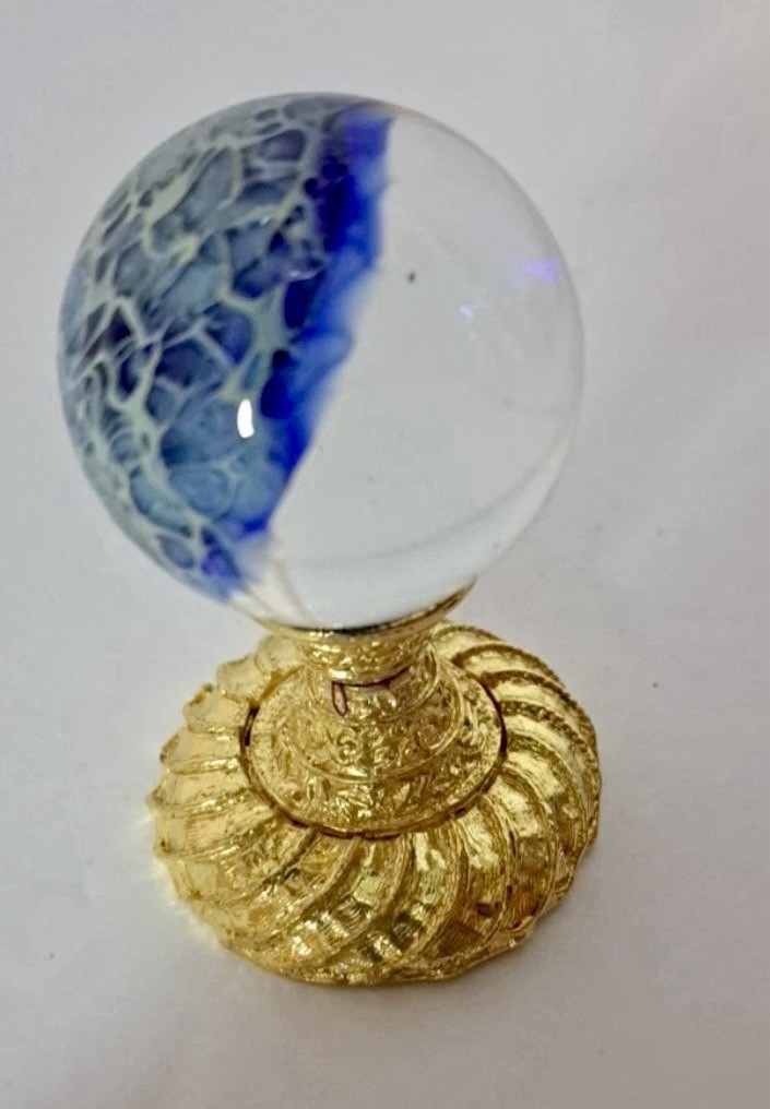 Mazet Studio’s Art Glass Dichroic Vortex Marble 1.6″