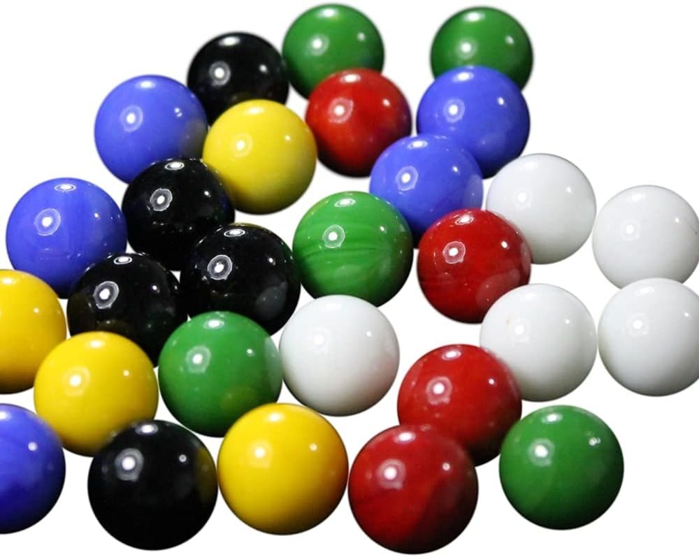 60PCS 14mm Glass Marbles, Solid Color for Chinese Checkers & Crafts