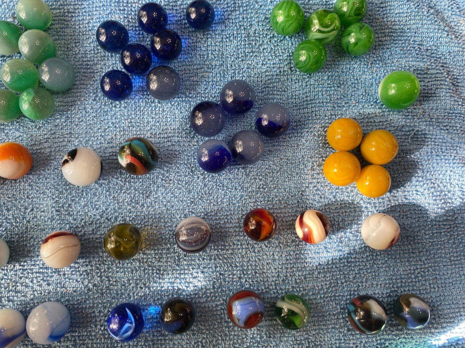 Vintage Lot of 108 Marbles Various Makers Moss Agates Patches Swirl etc