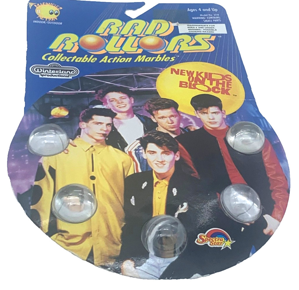 New Kids On The Block Rad Rollers Collectible Marbles VTG 1990 4+ New In Box