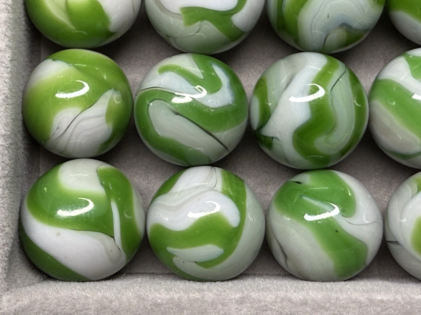 Lot Of 20 Alley St Mary’s Swirl Marbles .60” To .69” NM(+)