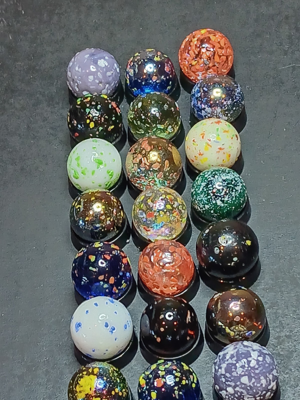 Colorful Machine Made Glass Toy Marbles Lot, Ages 8+, Assorted vacor speckled