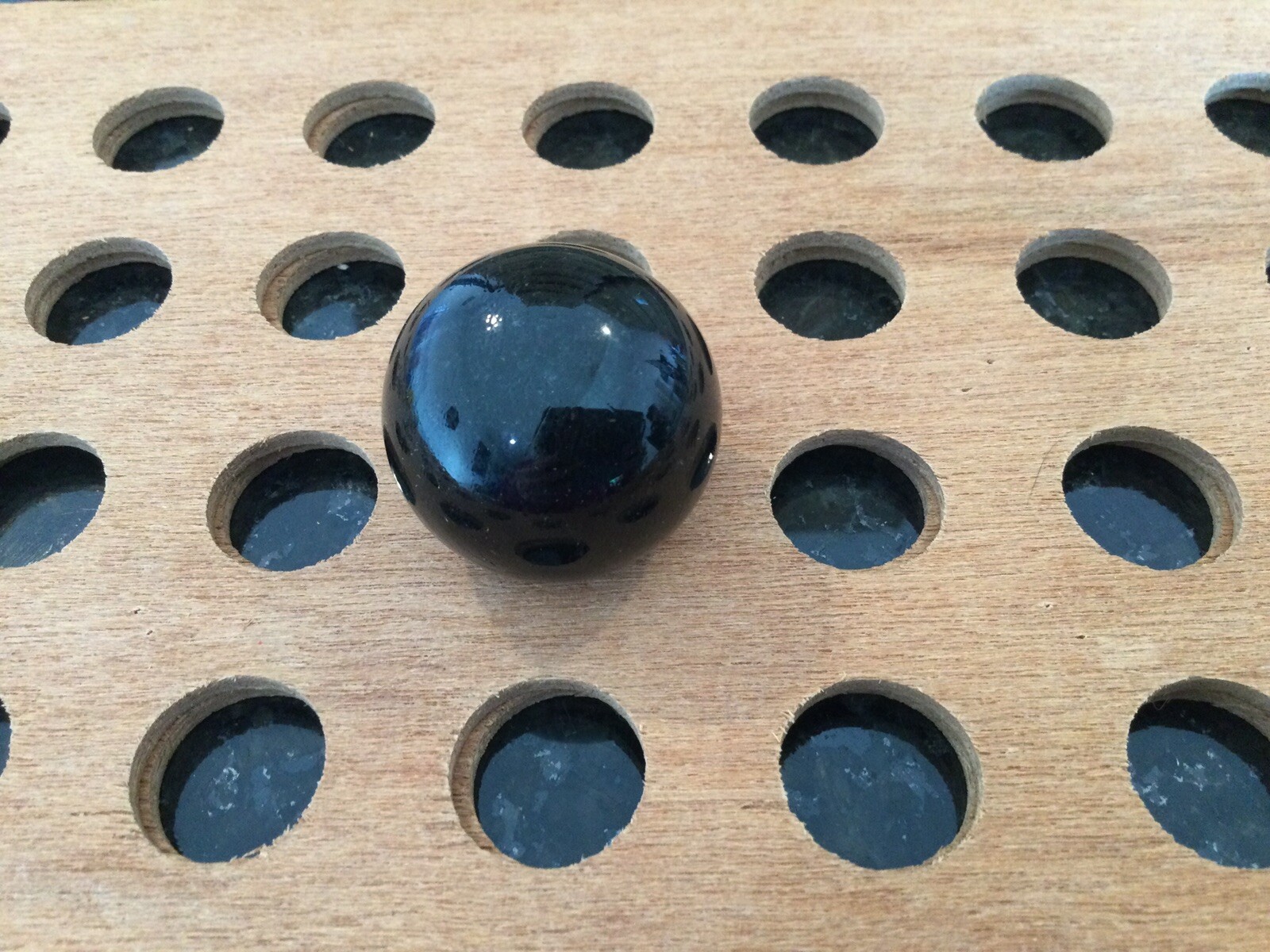 Vintage | Billiard Ball | Black Number 8 | Black Print on White Marble