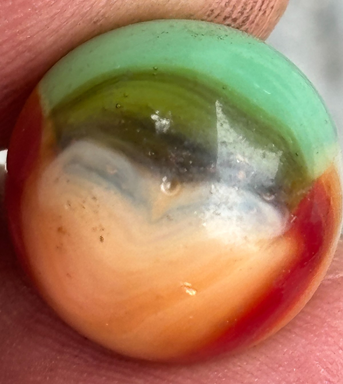Akro Agate Popeye Corkscrew multicolor Marble .65″ Vintage