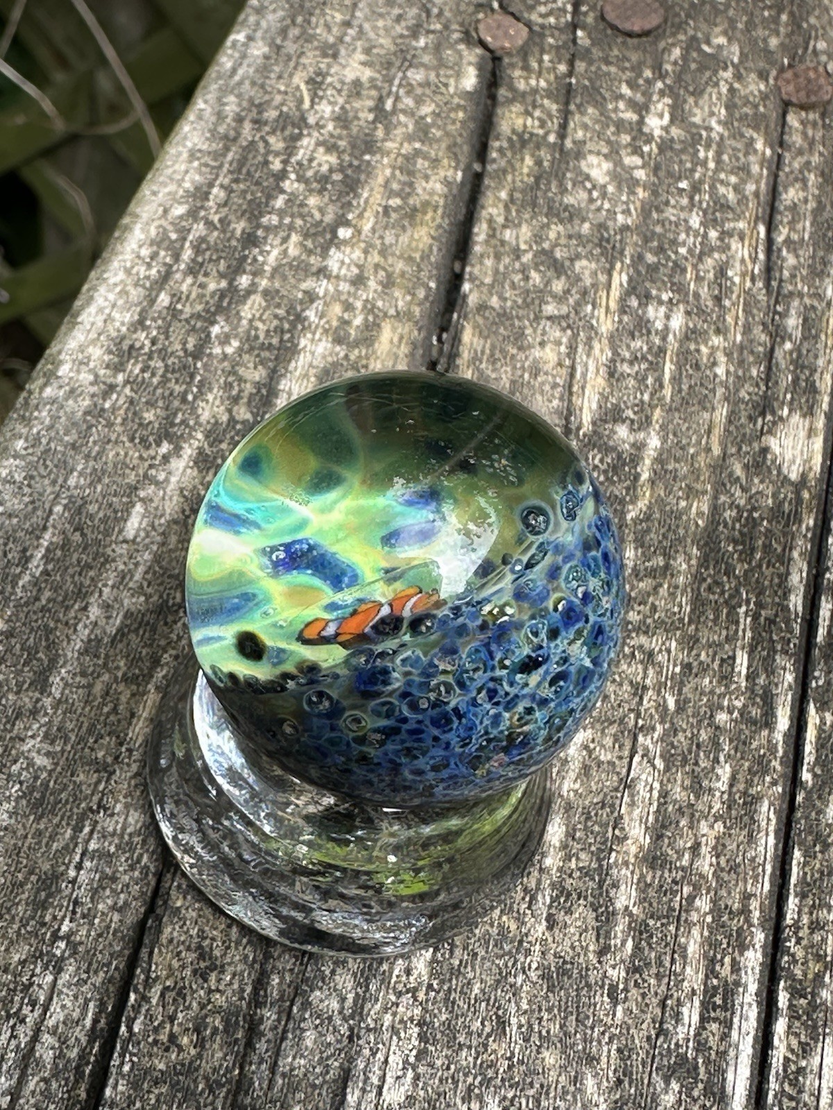 3D Clownfish Glass Marble, 1.2 Inches