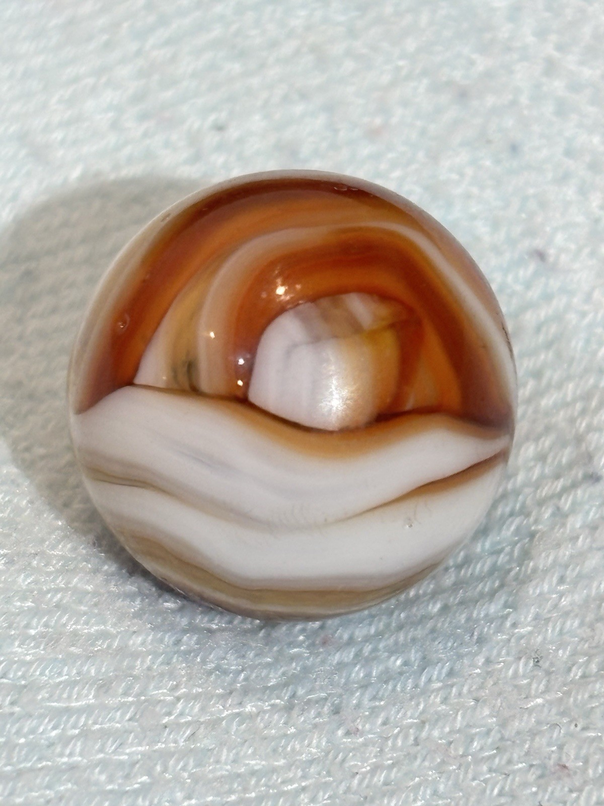 Vintage Alley Agate Root Beer Caramel Flame Swirl Marble 0.69”