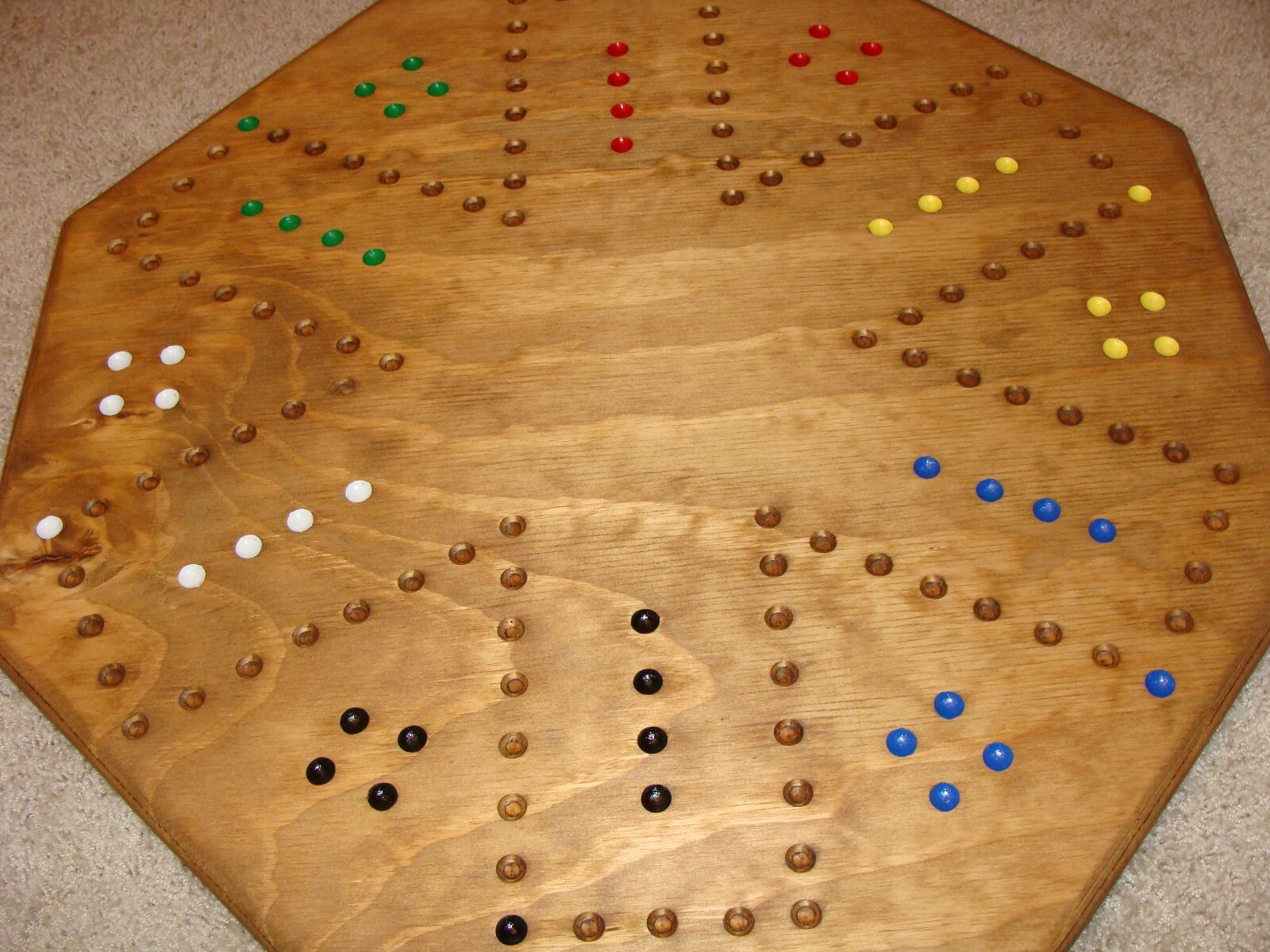Wood Marble Board Game. Wahoo. Sorry. 2 to 6 player. Hand Made. GJ1