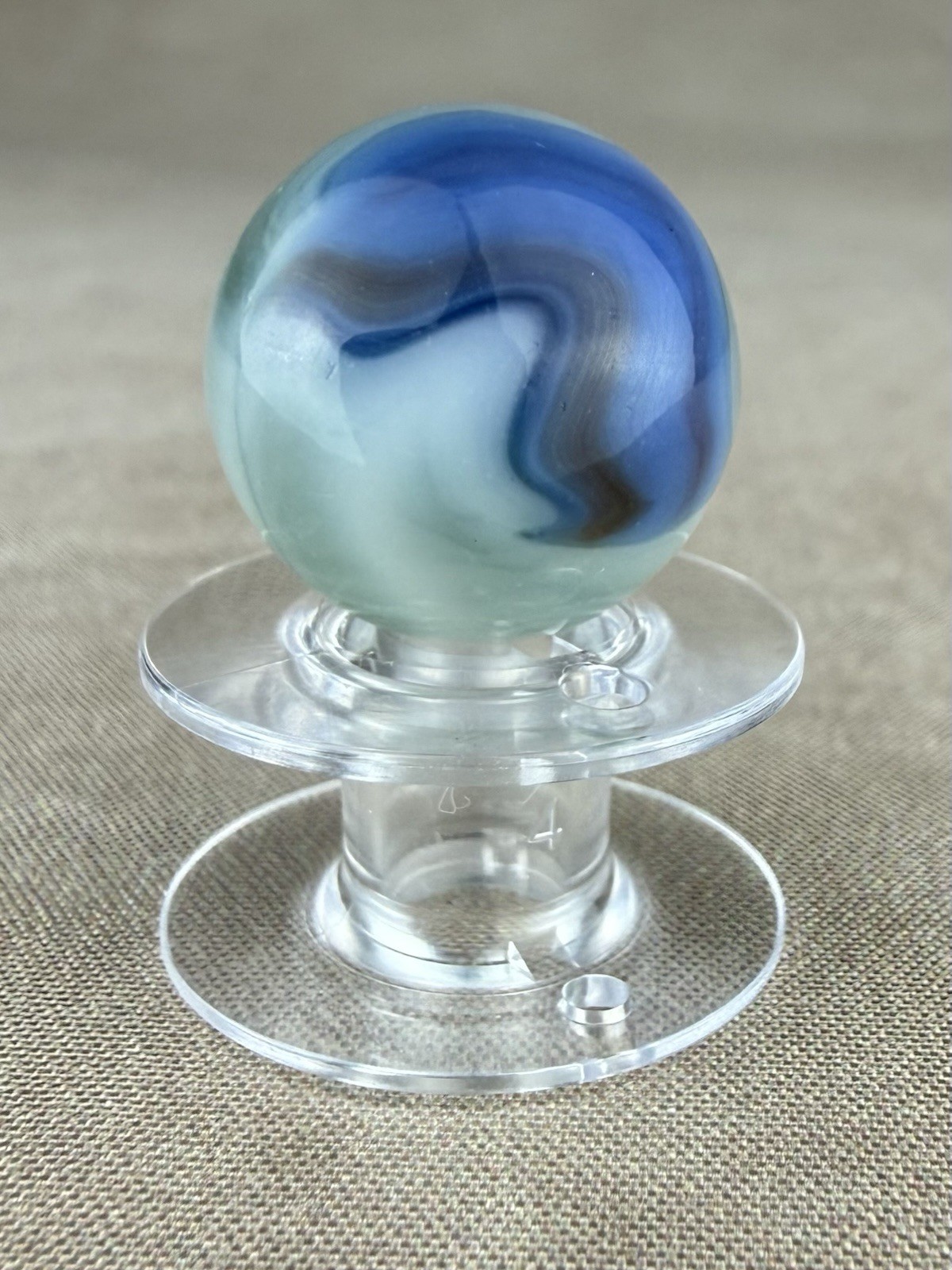 Vintage Marble Vitro Agate Blue Conqueror Unique Swirl 0.63”