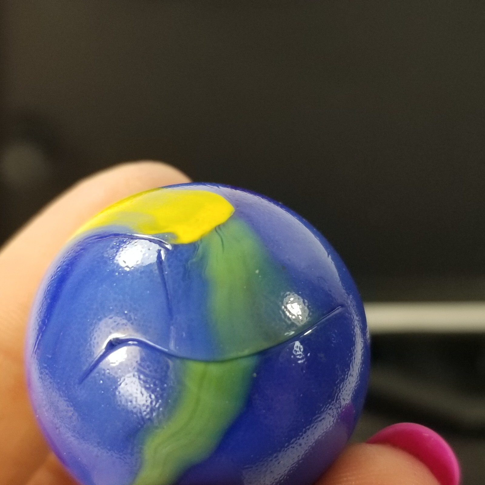 Cub Scout Large Shooter 1.14″ Blue Yellow Boy Scout Marble King? Vacor?