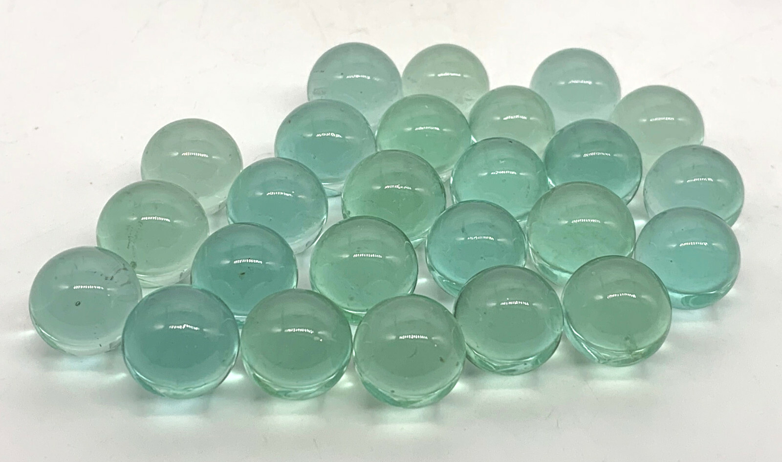 12mm Glacial Ice Clear Glass Peewee Marbles Transparent Green / Blue Tint Pk 100