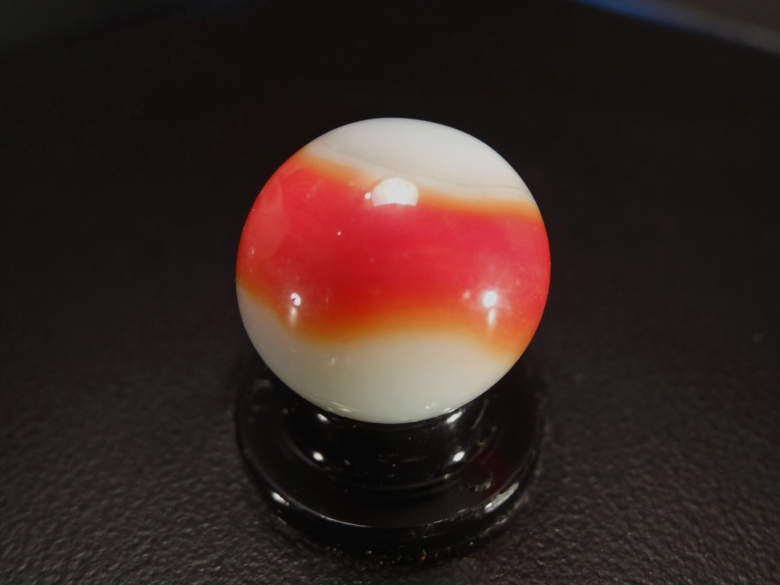 AKRO AGATE ” PRIZE NAME ” Orange-Blue/Gray Hot UV NICE 👍👌