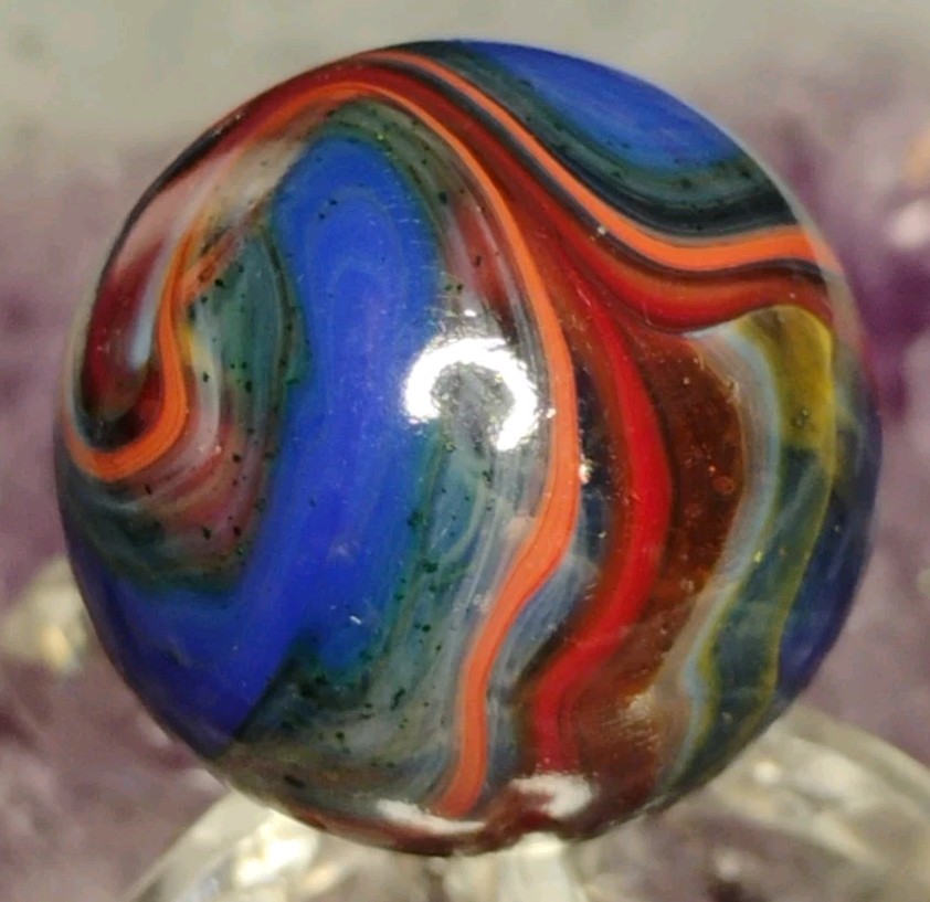 .73″ JABO/D.A.S. MARBLES💥GREEN AV. SWIRL TOYS NM+