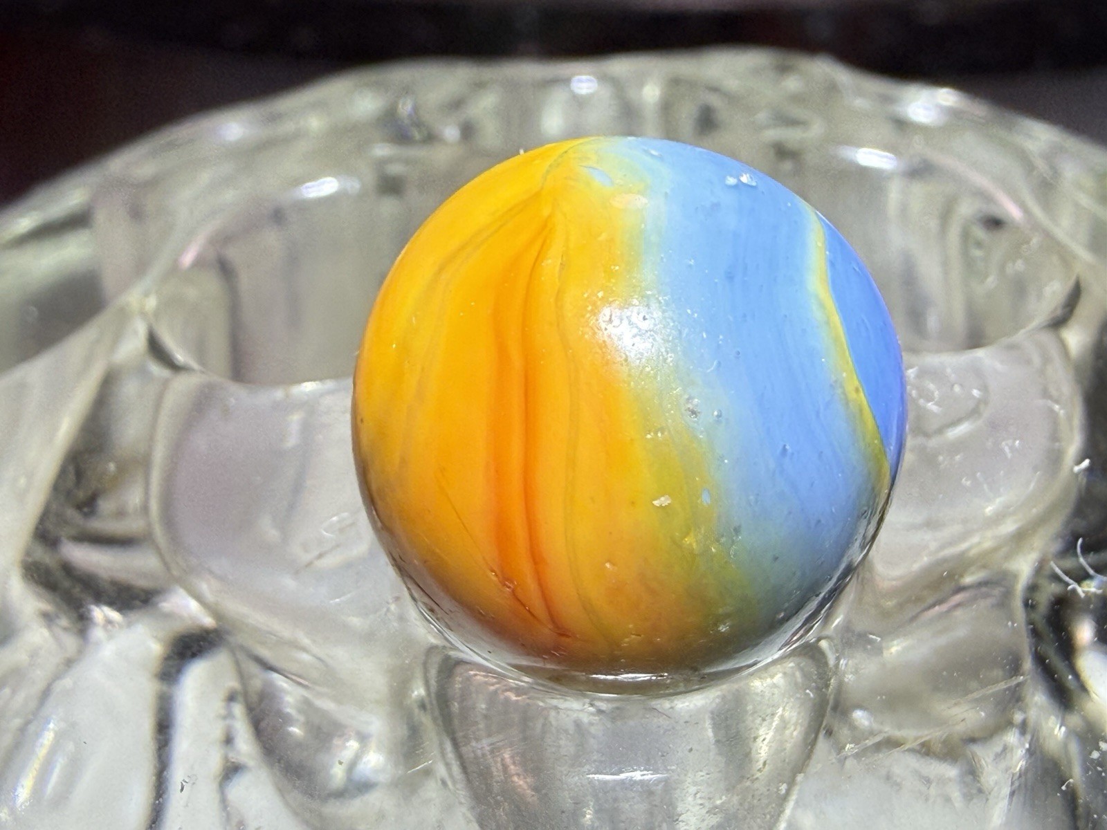 P33- Vintage Peltier Glass Company Rainbow 5/8” Near Mint🔥🔥🔥