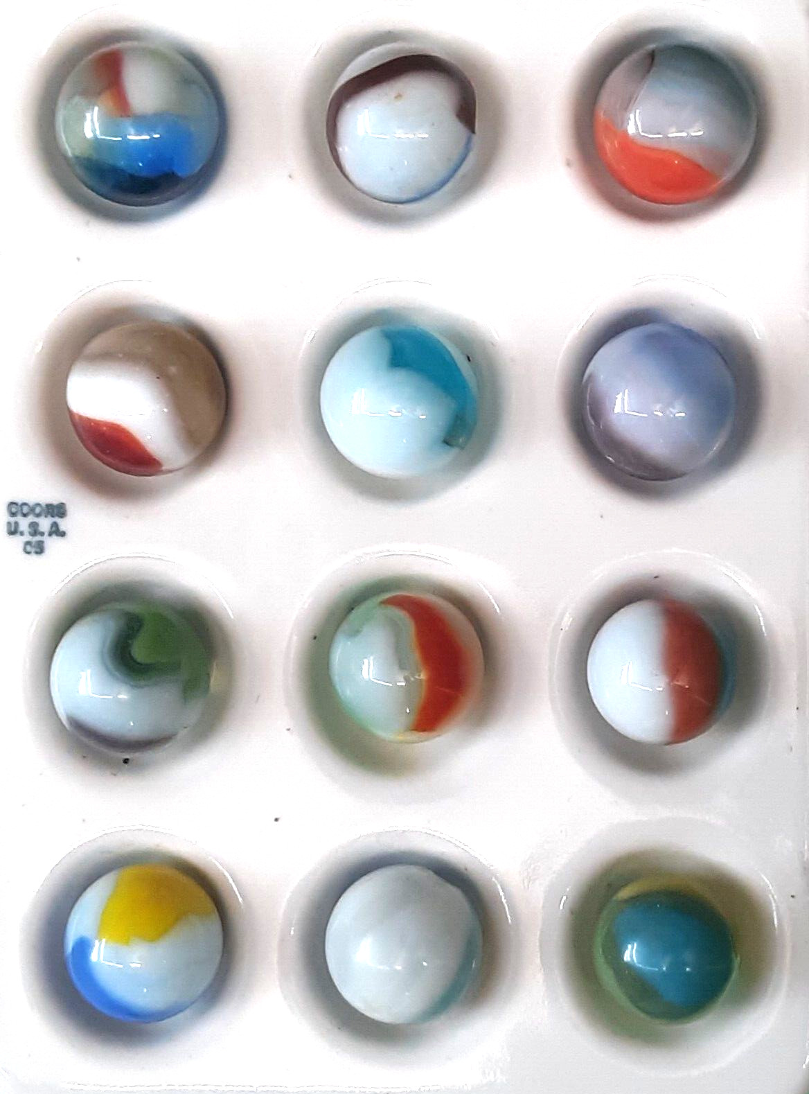 Twelve Wet Mint Vintage Vitro Agate Colorful Glass Marbles #15