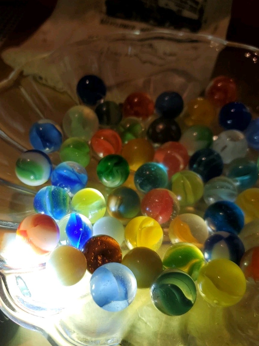 VTG Akro Vitro Style Marble Lot 50pc Catseye Shooter Steelie Mayflower Bag
