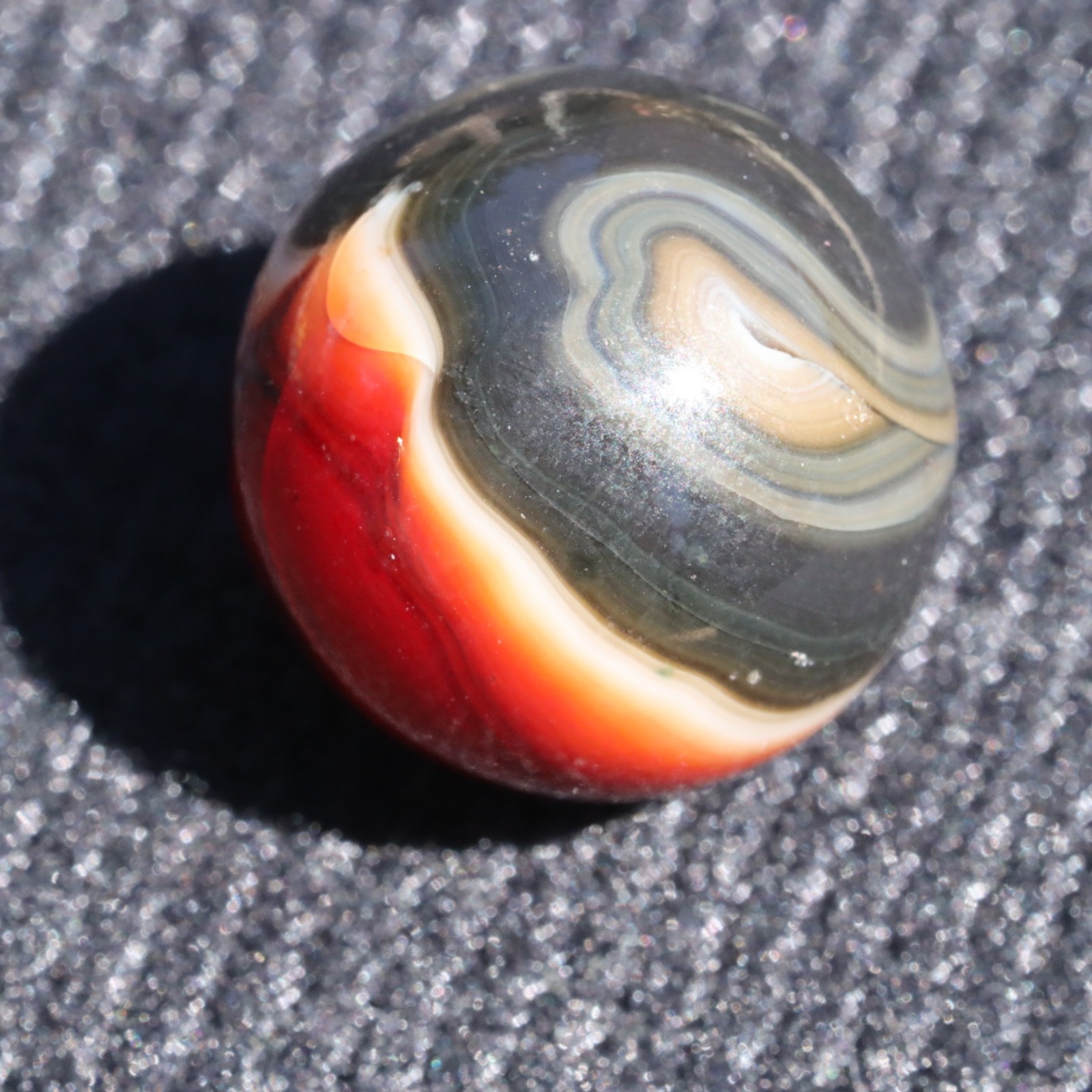 HTF JABO Swirl Marble Red Oxblood Gray Tan White Layers 3/4″ Mint-
