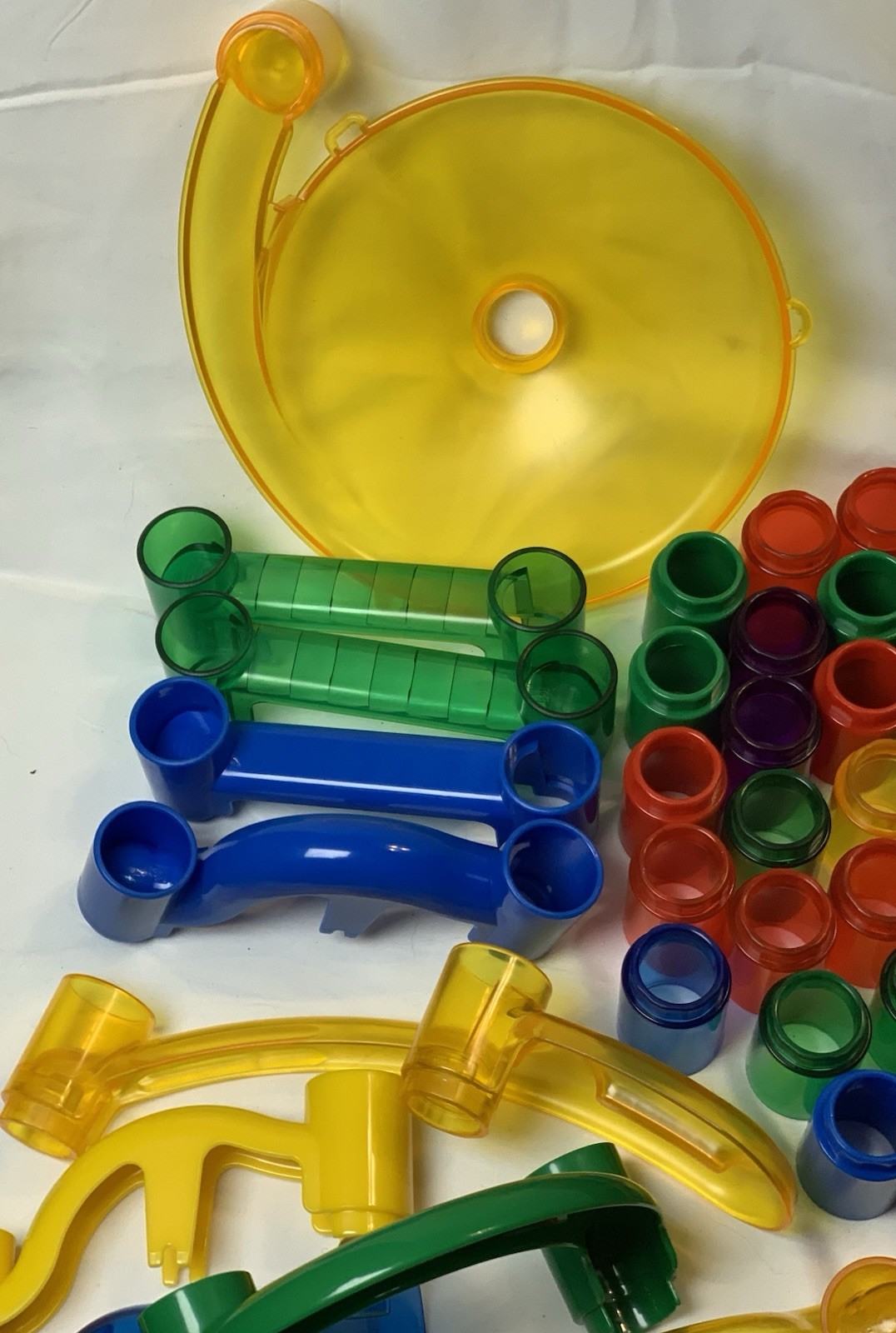 Marble Run Mixed Lot From Different Sets 54 Marbles & 101 Building Pieces