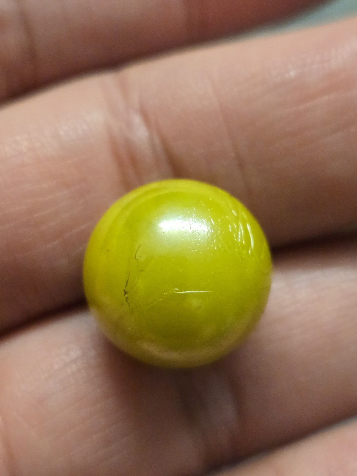 Vintage CAC Rare Yellow Pearl Swirl Christensen Marble