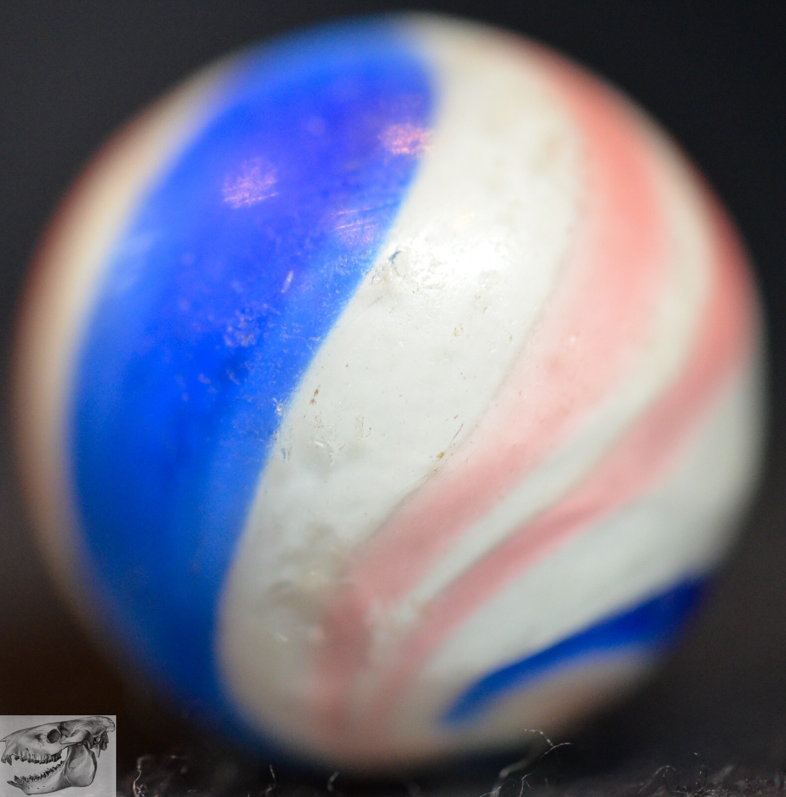 Handmade Peppermint Swirl Marble, 11/16 in, Good+, Germany 1860-1920, S1042