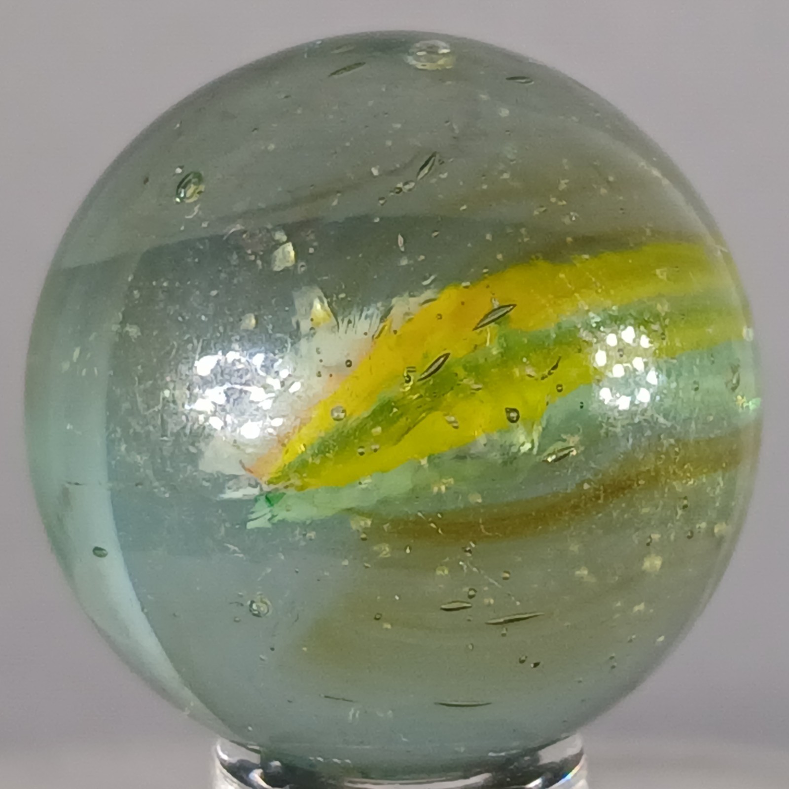Large Vintage Tri-Color Hybrid Cat’s Eye Marble .99 Inches Near-Mint Condition