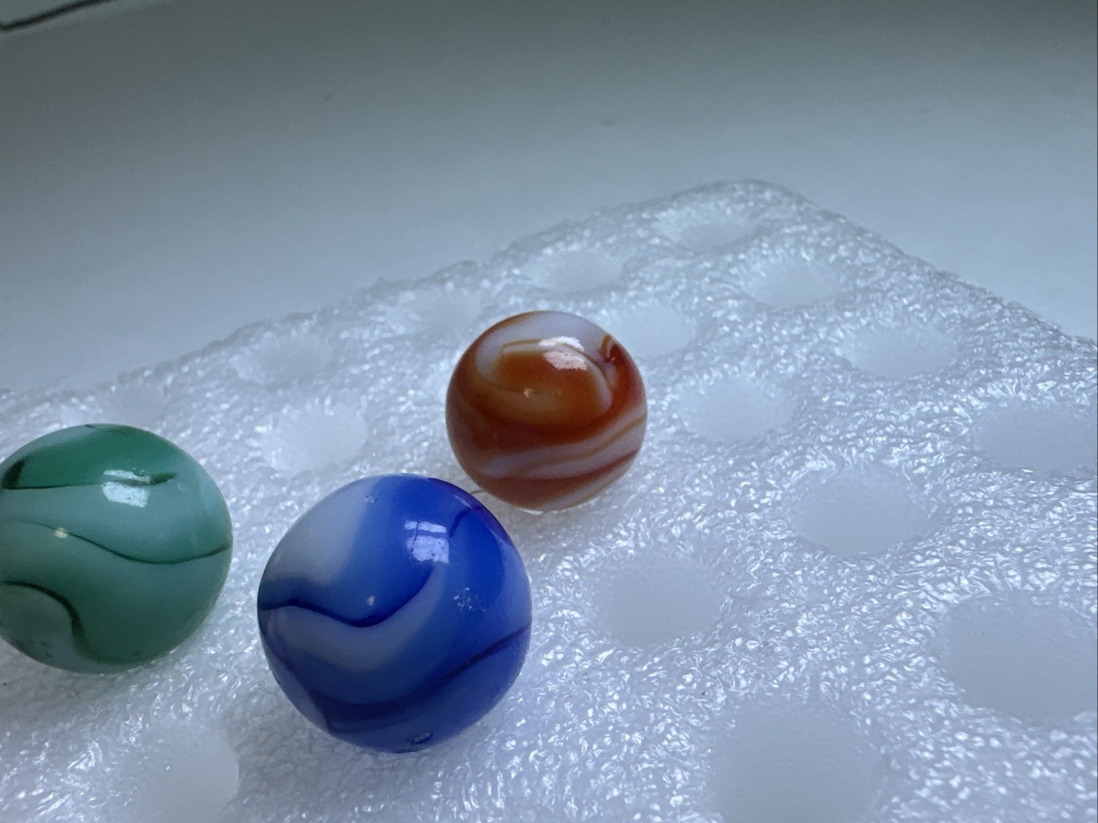 350 Lot Of 6 Vintage Alley Agate Swirl Marbles! .535-.735”