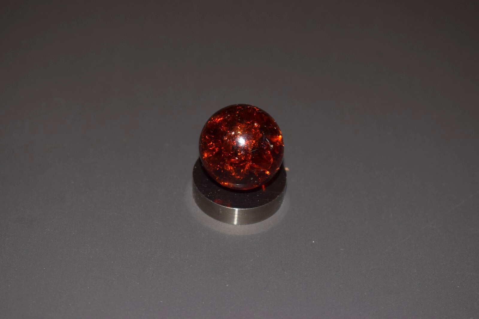 ⭐ Vitro 🔥 Amber Colored💎Jeweled Crackle Glass Marble, Shooter Size .875″=7/8