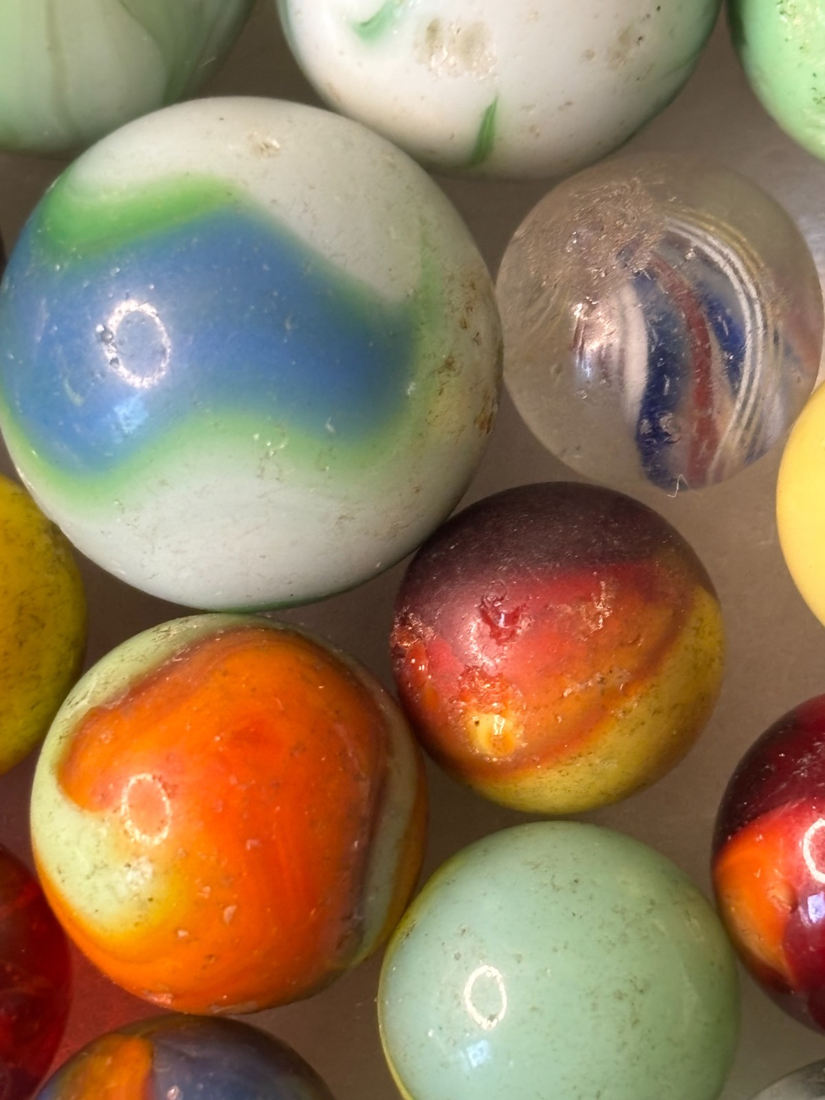 Vintage Marbles Low Grade Lot of 54 Akro Peltier? w/Shooters Some Rare